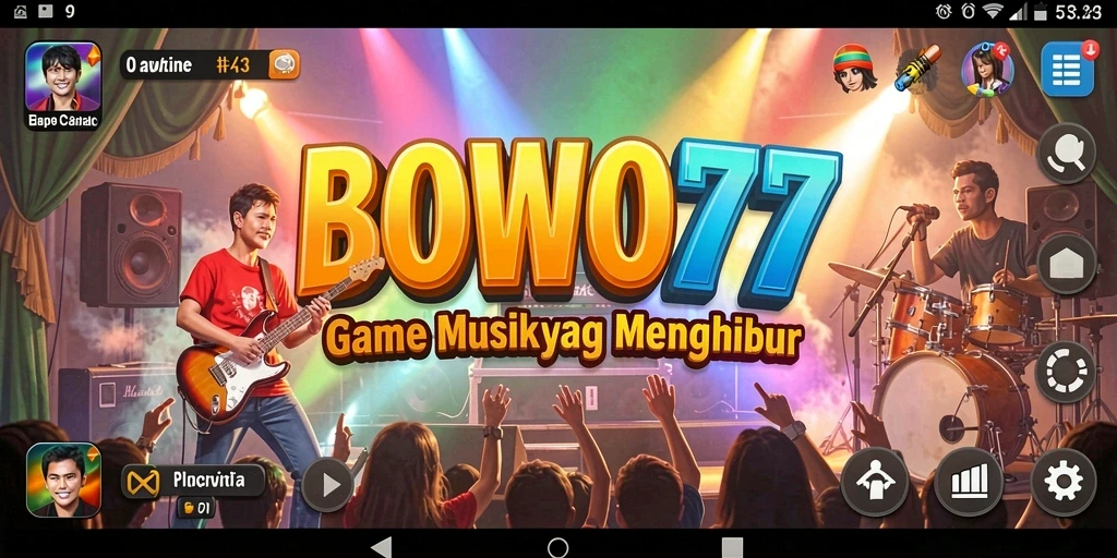 Screenshot gameplay BOWO77 menampilkan pengalaman bermain musik yang seru.