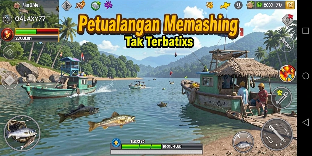 Gameplay memancing seru di GALAXY77 dengan grafis menawan.