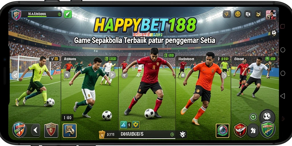 Menampilkan aksi gameplay sepak bola yang seru dan menegangkan.