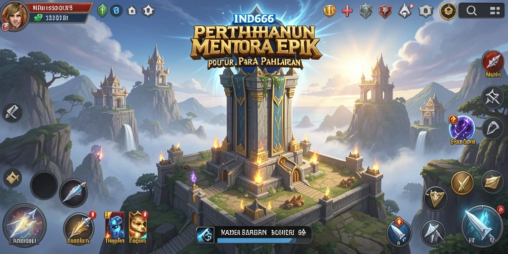 Tangkapan layar menunjukkan aksi menara pertahanan dalam IND666 dengan efek visual yang menakjubkan.