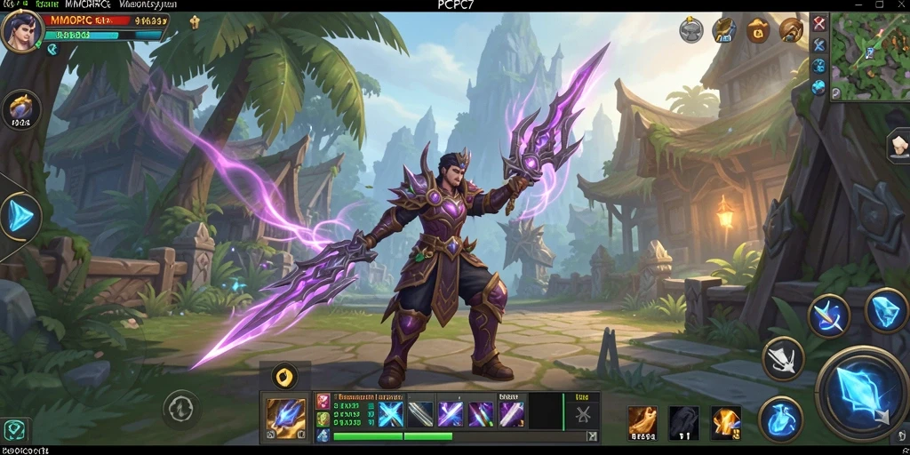 Tampilan gameplay seru dari PCPC7 dalam pertarungan MMORPG.