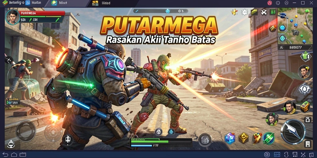Screenshot utama dari PUTARMEGA menampilkan aksi seru dan intens.