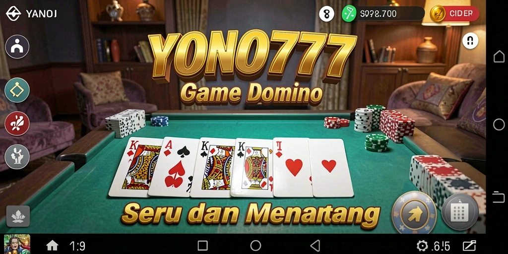 Tampilan permainan domino yang seru dan interaktif di YONO777.
