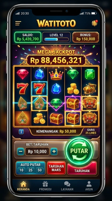 Tampilan antarmuka watitoto yang modern dan menarik.